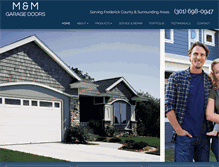 Tablet Screenshot of mmgaragedoors.net